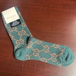 Gucci Men's Socks in Teal and Orange